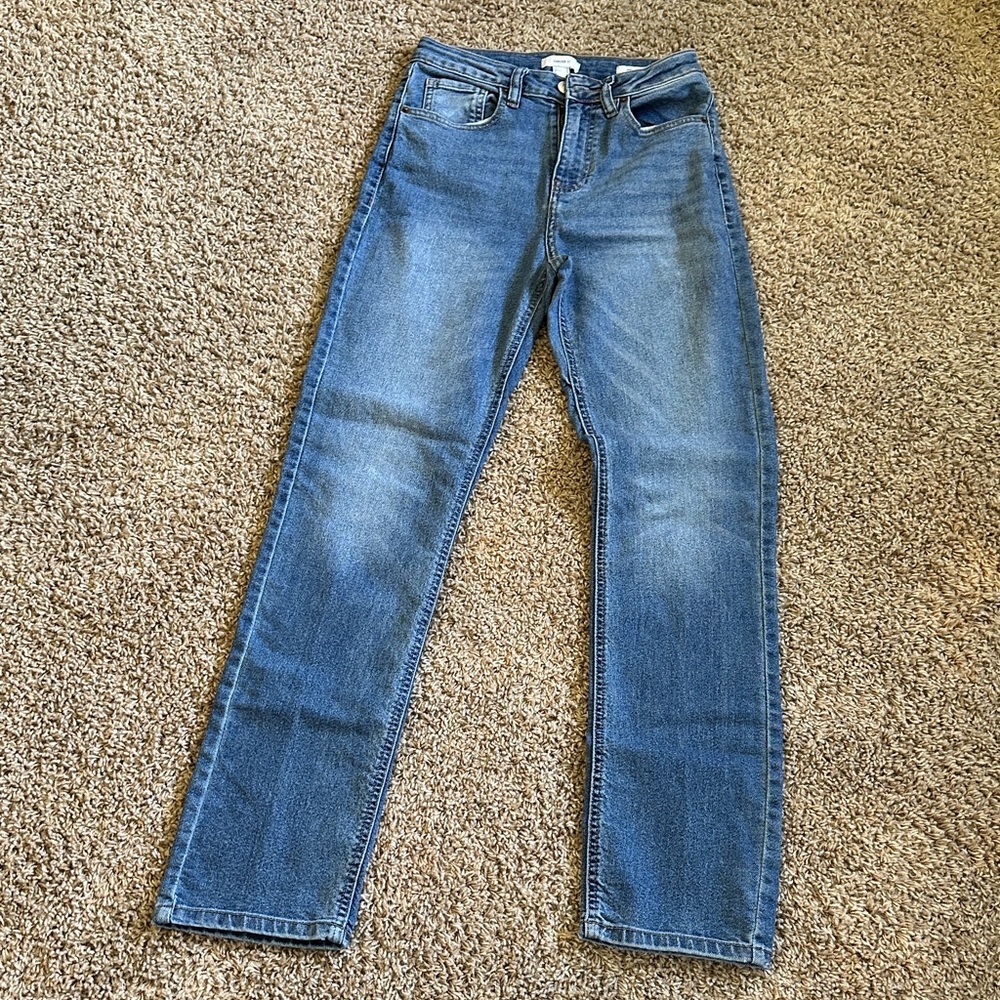 Blue Straight-Leg Jeans Women’s Medium High waist Forever 21